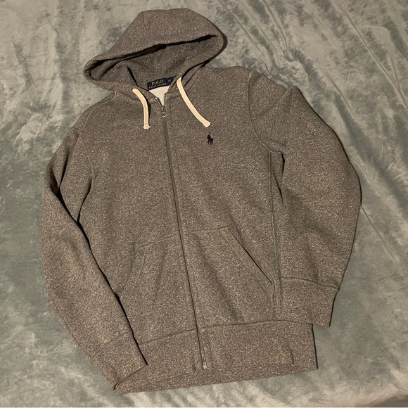 Polo Ralph Lauren Grey Hoodie Zip Sweatshirt - Picture 1 of 3